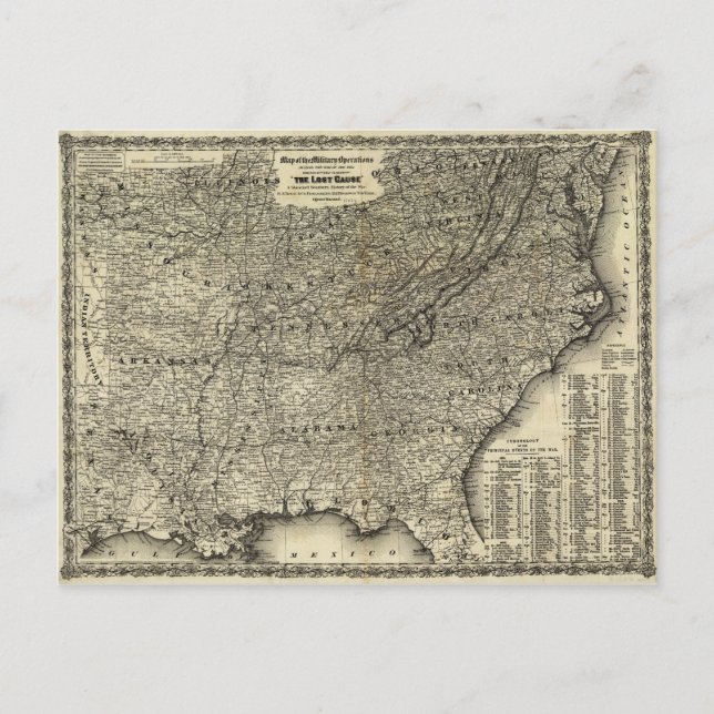 Carte Postale Guerre civile Plan des opérations militaires La ca (Devant)