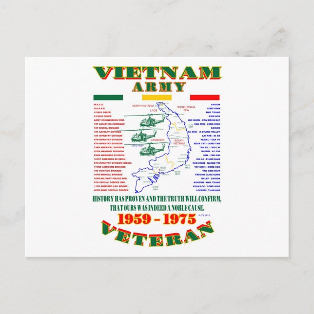 CARTE POSTALE GUERRE DU VIETNAM. VÉTÉRAN DE L'ARMÉE AMÉRICAINE (Devant)