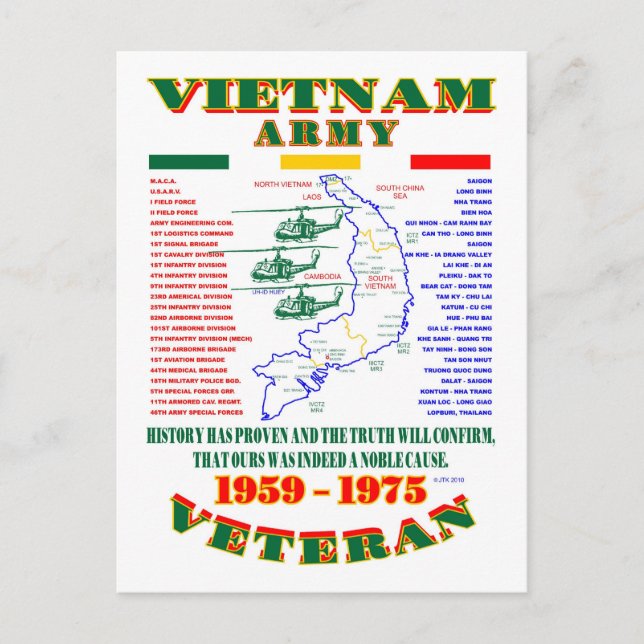 CARTE POSTALE GUERRE DU VIETNAM. VÉTÉRAN DE L'ARMÉE AMÉRICAINE (Devant)