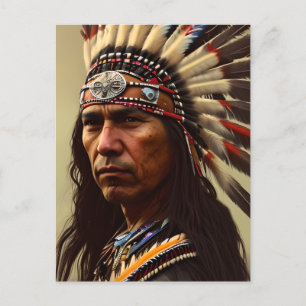 Carte Postale Guerrier amérindien