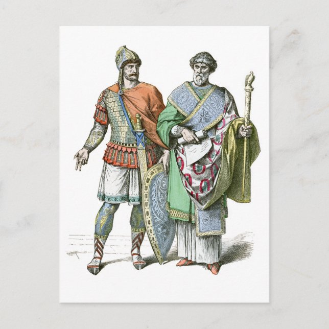 Carte Postale Guerrier et chancelier byzantin (Devant)