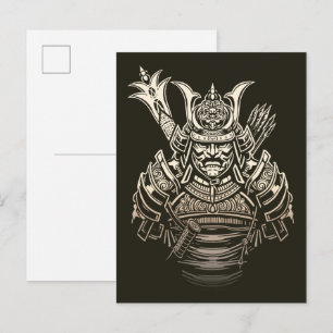 Carte Postale Guerrier Samouraï Féroce – Armure Japonaise Audaci