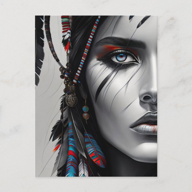 Carte Postale Guerrier tribal (Devant)