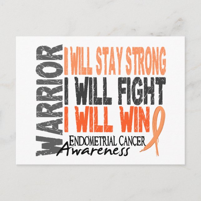 Carte Postale Guerrière contre le cancer de l'endomètre (Devant)