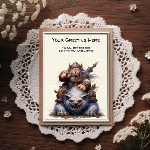 Carte Postale Guerrière Troll Féminine de Toute Occasion Livre d