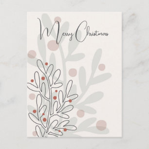Carte Postale Gui de Noël dessiné à la main florar