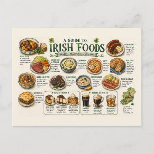 Carte Postale Guide alimentaire irlandais Illustration culinaire