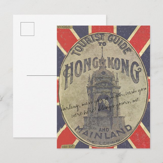 Carte Postale Guide touristique antique de Hong Kong avec Union  (Devant / Derrière)