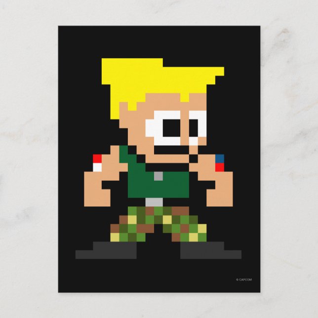 Carte Postale Guile 8 bits (Devant)
