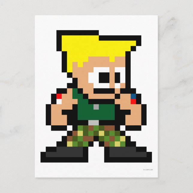 Carte Postale Guile 8 bits (Devant)