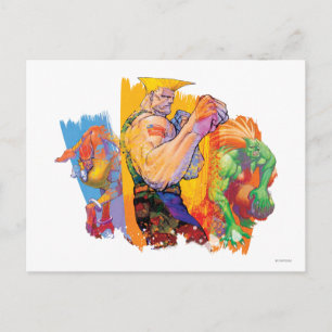 Carte Postale Guile, Blanka et Dhalsim