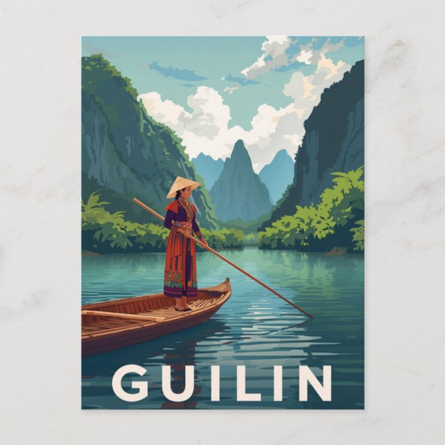 Carte Postale Guilin China River Scenery (Devant)
