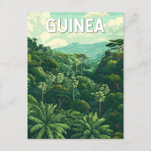 Carte Postale Guinée Illustration Voyage Art Vintage