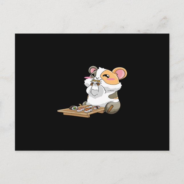 Carte Postale Guinée Pig Eating Sushika | Guinée Pig Kawaii (Devant)
