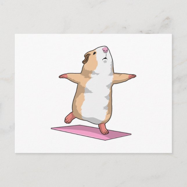 Carte Postale Guinéen Cochon Yoga Méditation Fitness (Devant)