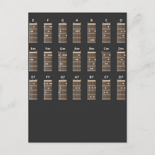 Carte Postale Guitar Chord Graphique Notes Funny Music Teacher