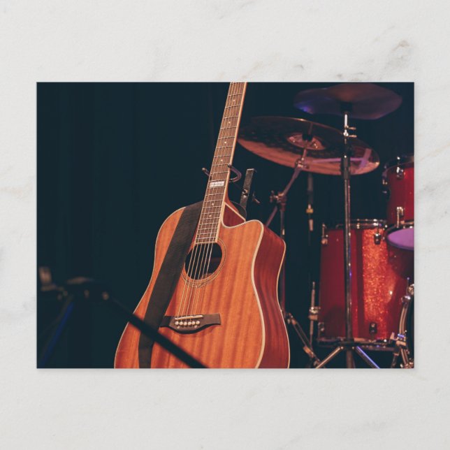 Carte Postale Guitare Acoustique Cool (Devant)