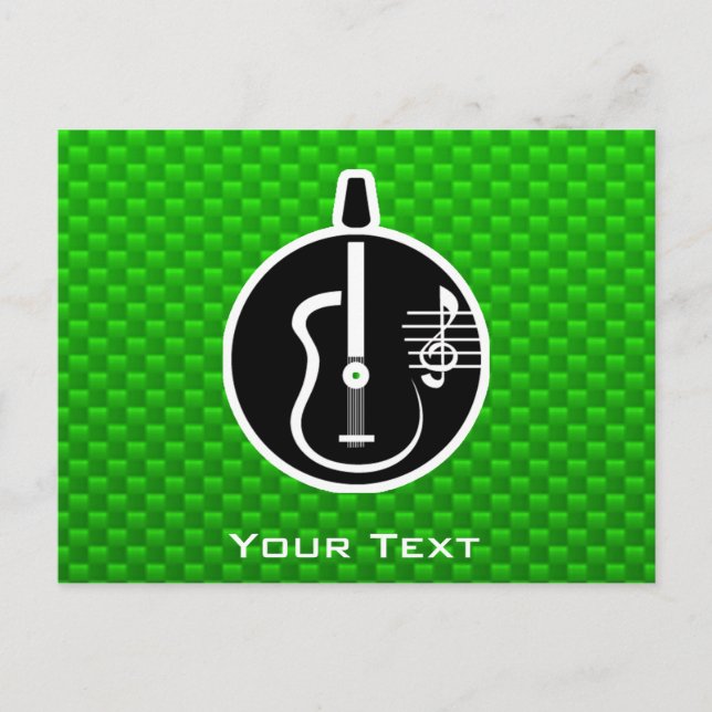 Carte Postale Guitare acoustique verte (Devant)