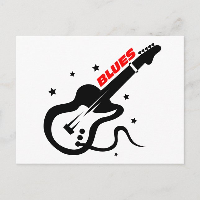 Carte Postale Guitare blues (Devant)