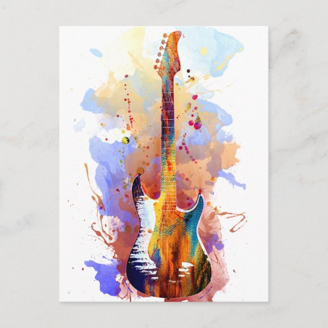 Carte Postale Guitare colorée (Devant)