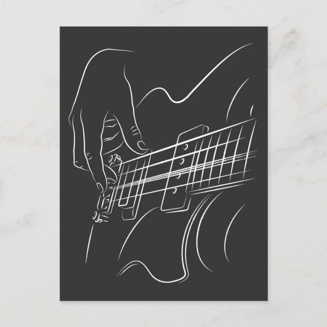 Carte Postale Guitare électrique Jazz Music Amour Musicien (Devant)