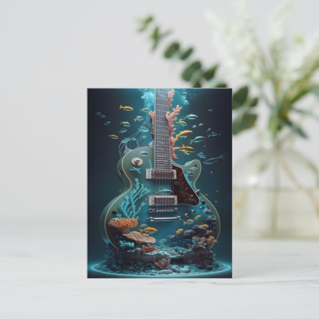 Carte Postale Guitare électrique sous-marine (Debout devant)