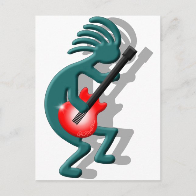 Carte Postale Guitare Kokopelli (Devant)