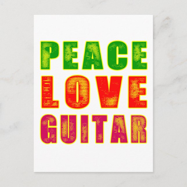 Carte Postale Guitare Peace Love (Devant)