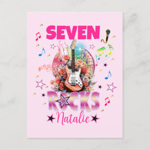 Carte Postale Guitare Rock'n'Roll Fille Musical Anniversaire Roc
