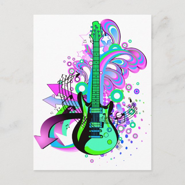 Carte Postale Guitare sauvage (Devant)