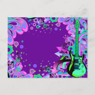 Carte Postale Guitare sauvage (violet)