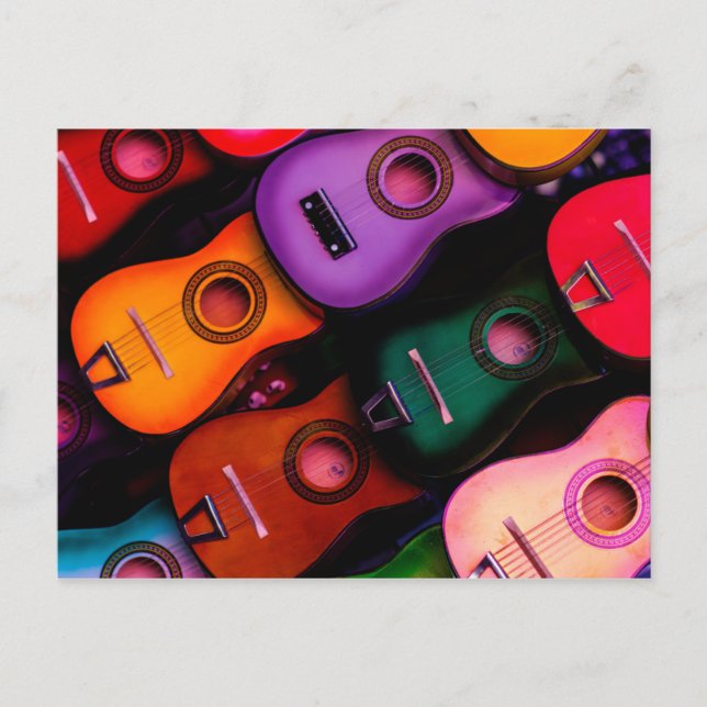 Carte Postale Guitares colorées (Devant)