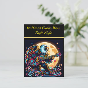 Carte Postale Guitariste Aigle Sous Clair De Lune