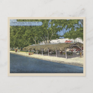 Carte Postale Gulfport, Floride Cabana historique sur Boca Ciega