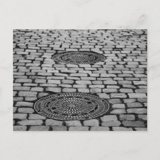 Carte Postale Gullideckel Manhole Paving Stations Cobbled Road