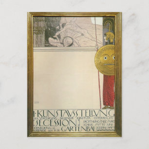 Carte Postale Gustav Klimt : Affiche de la première exposition a