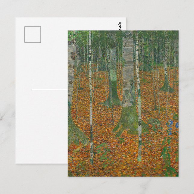 Carte Postale Gustav Klimt - Beaux-Arts de la forêt de Birch (Devant / Derrière)