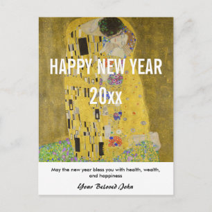 Carte Postale Gustav Klimt - Bonne année avec le baiser