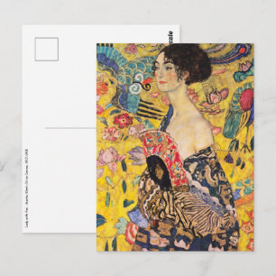 Carte Postale Gustav Klimt - Dame avec ventilateur