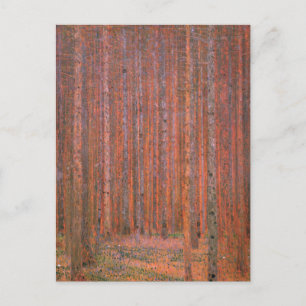 Carte Postale Gustav Klimt Fir Forêt Tannenwald Arbres rouges