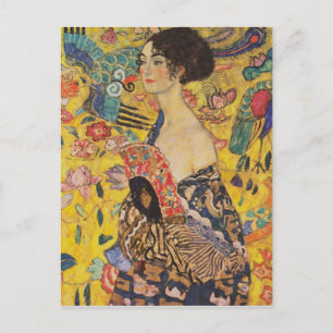 Carte Postale Gustav Klimt - Lady Avec Ventilateur