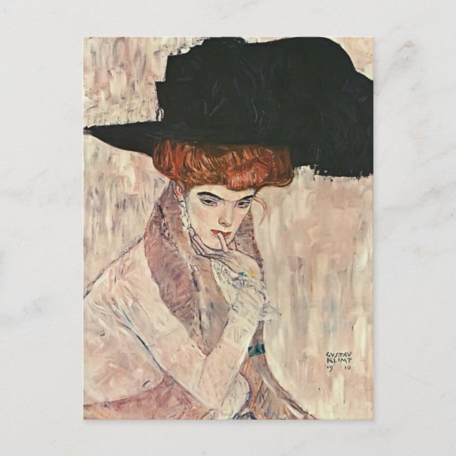 Carte Postale Gustav Klimt - Le Casquette de la plume noire (Devant)