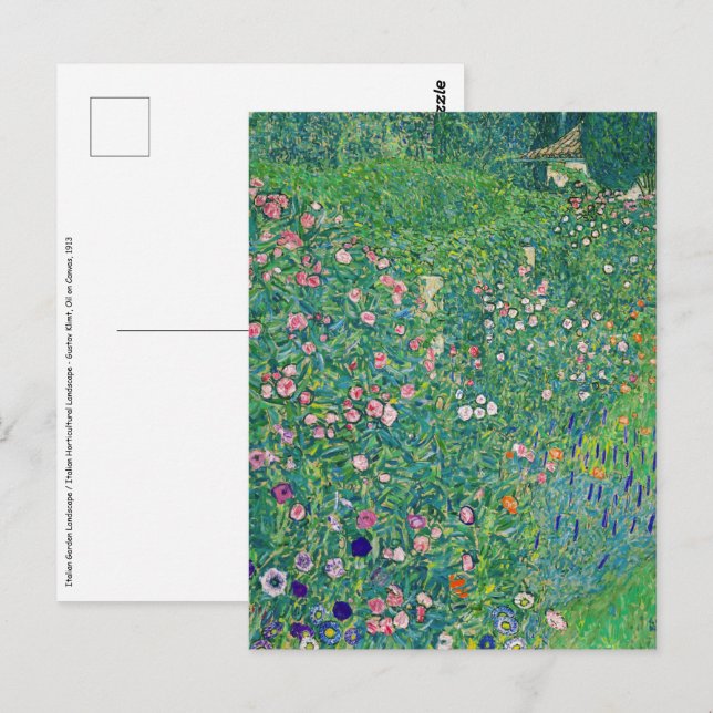 Carte Postale Gustav Klimt - Paysage du jardin italien (Devant / Derrière)
