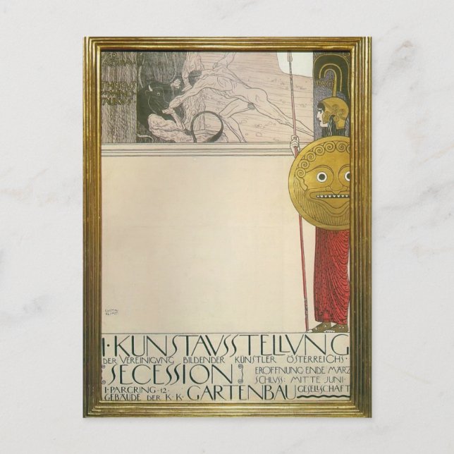 Carte Postale Gustav Klimt : Poster pour la première exposition  (Devant)