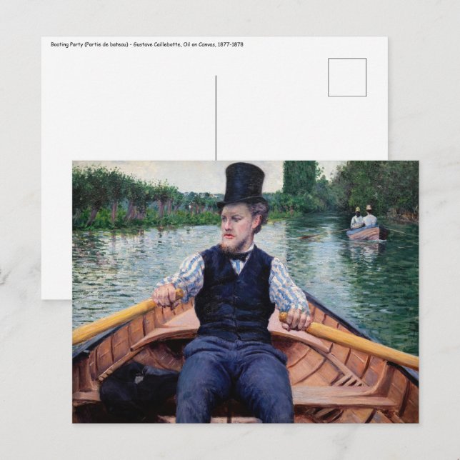 Carte Postale Gustave Caillebotte - Bateau (Devant / Derrière)