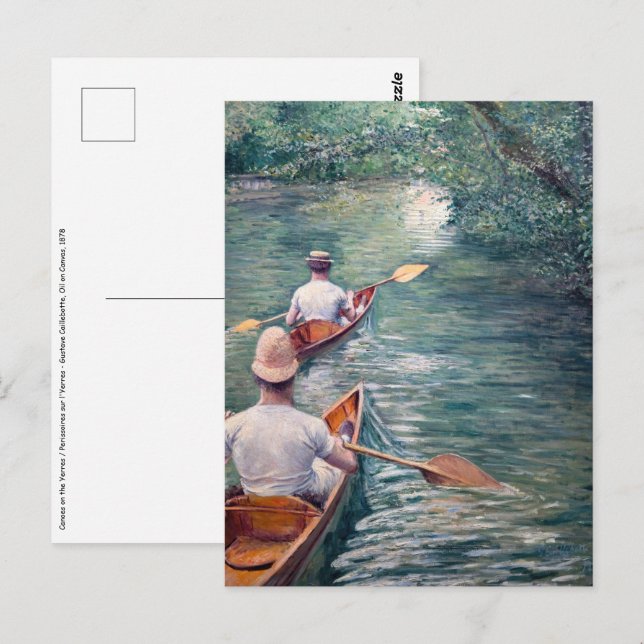 Carte Postale Gustave Caillebotte - Canots sur l'Yerres (Devant / Derrière)