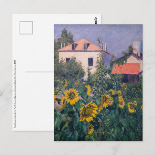Carte Postale Gustave Caillebotte - Fleurs de soleil, Jardin