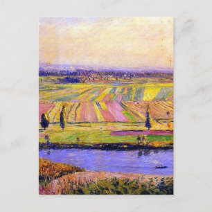 Carte Postale Gustave Caillebotte fleurs vintage -_La_Plaine_de