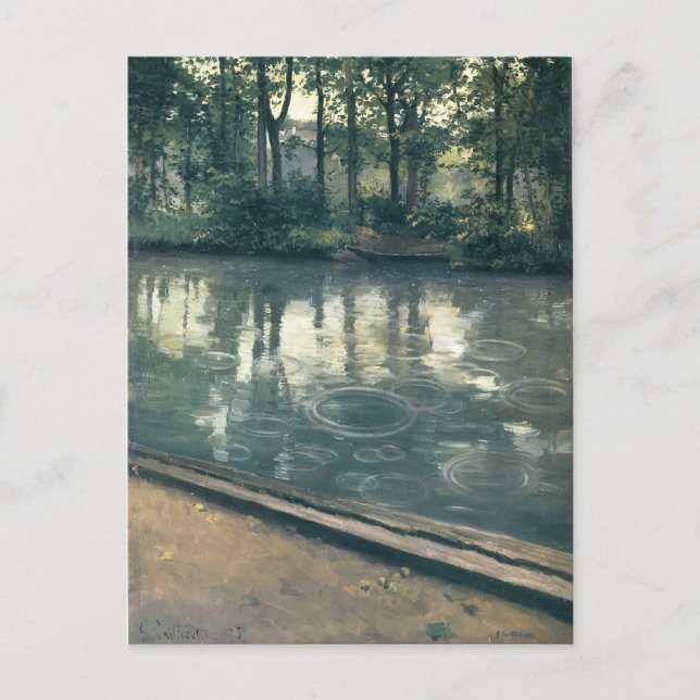 Carte Postale Gustave Caillebotte - Les Yerres, Pluie (Devant)