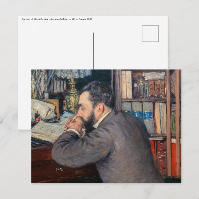 Carte Postale Gustave Caillebotte - Portrait d'Henri Cordier (Devant / Derrière)